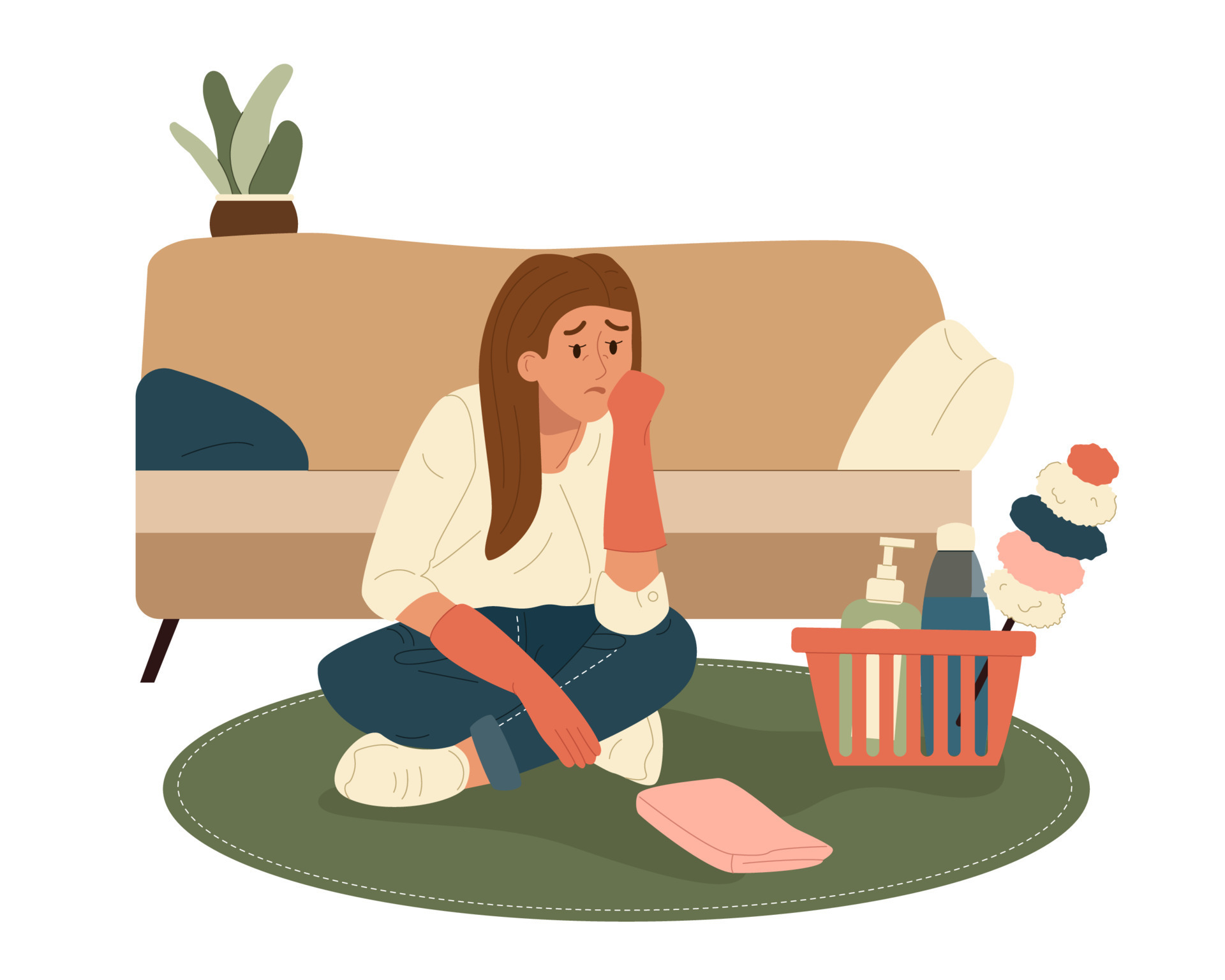 Sad tired woman after housework siiting on floor. Fatigue exhausted housewife don't want to clean house. Flat cartoon vector illustration isolated on white background 8770377 Vector Art at Vecteezy Sad tired woman after housework siiting on floor. Fatigue exhausted housewife don't want to clean house. Flat cartoon vector illustration isolated on white background 8770377 Vector Art at Vecteezy