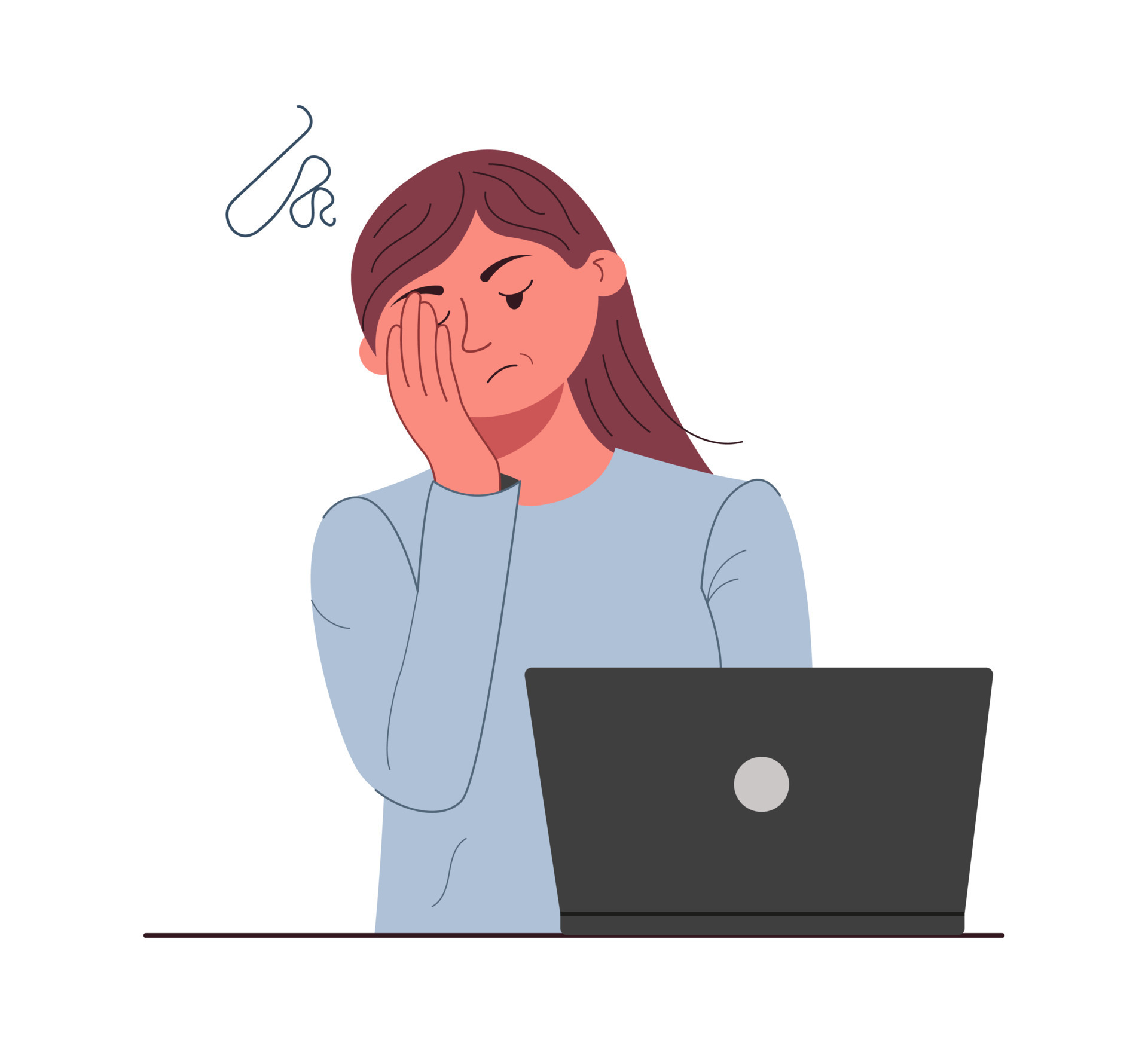 stressed woman clipart