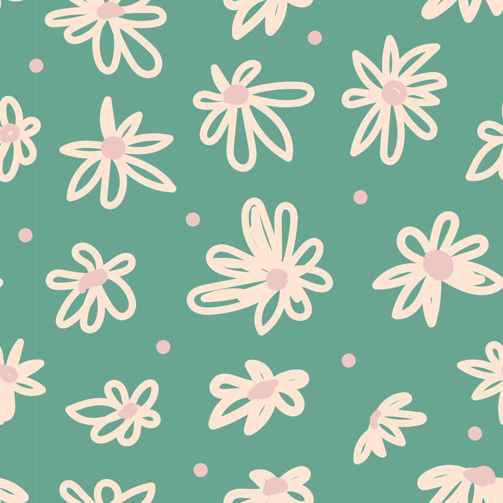 Premium Vector  Wallpaper and print all on mint green background color cute  pattern in small colorful flowers plant