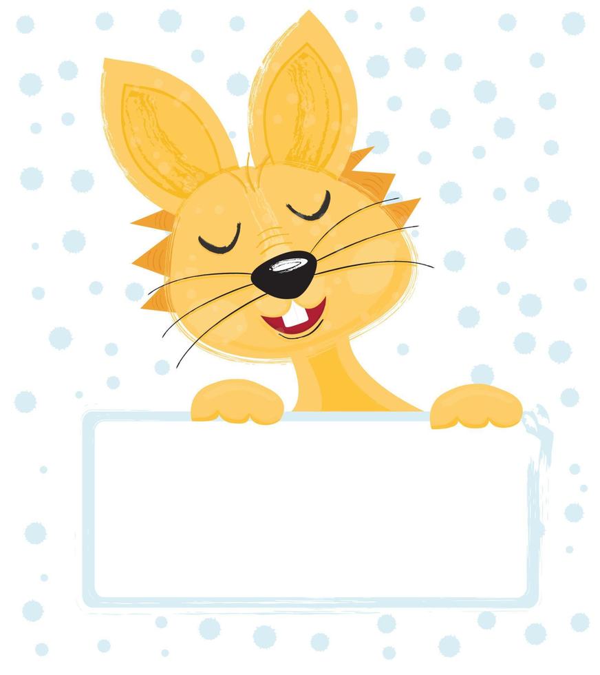 Easter Bunny Isolated on White Background with copy space. vector
