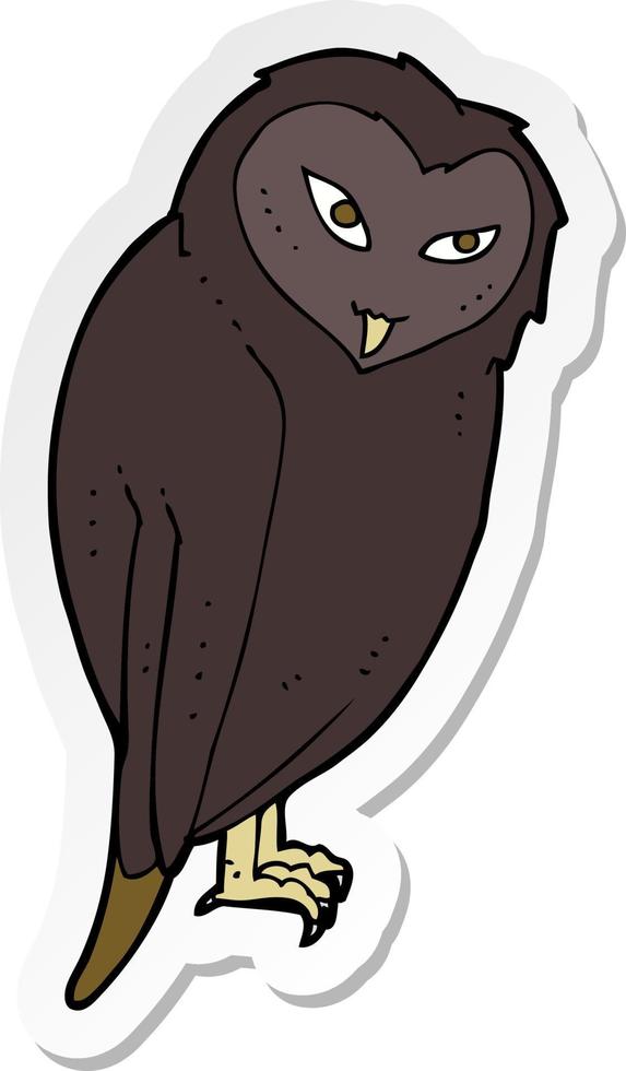 sticker of a cartoon owl vector