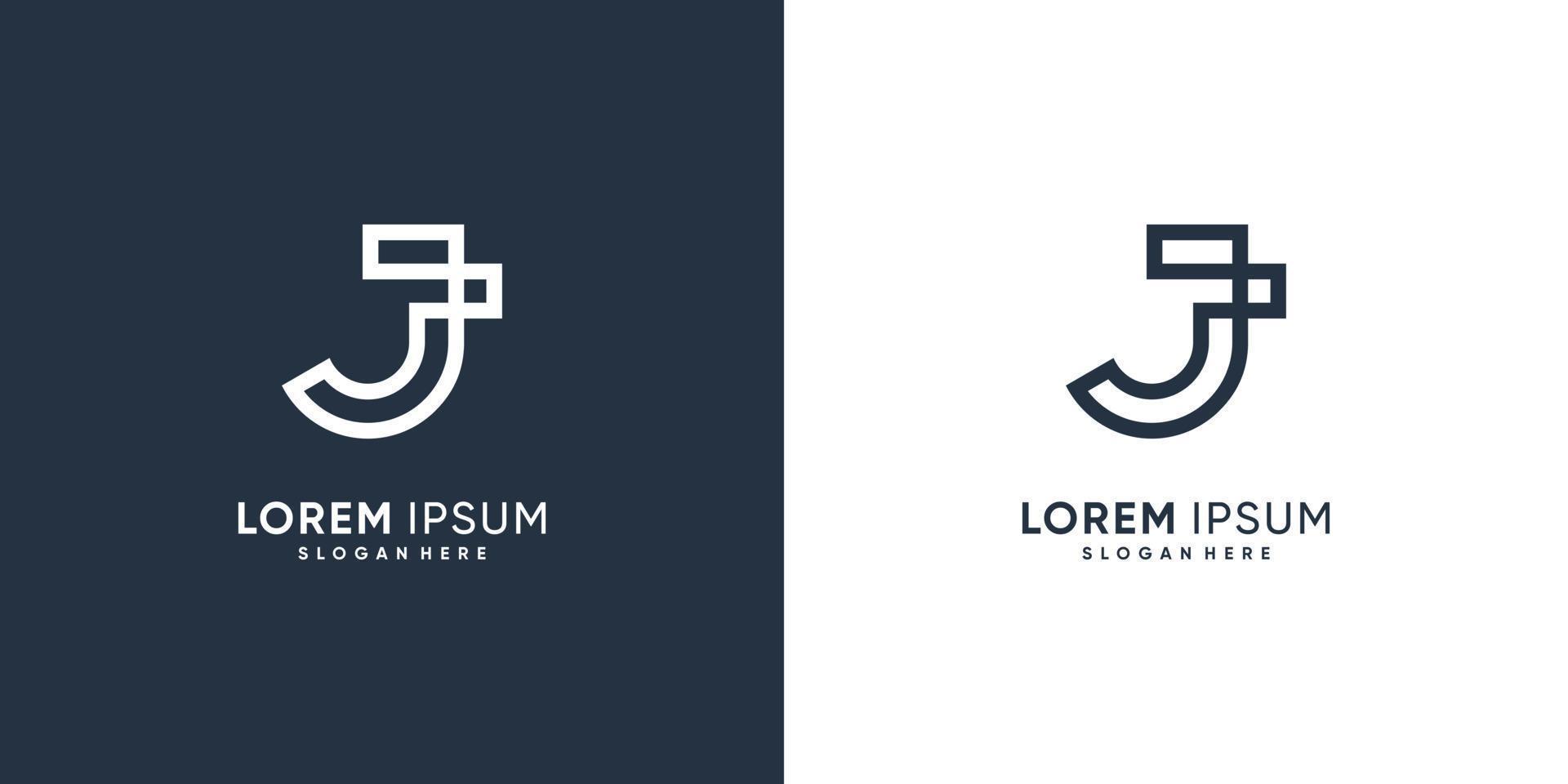 plantilla de logotipo j con vector premium de estilo creativo moderno parte 1