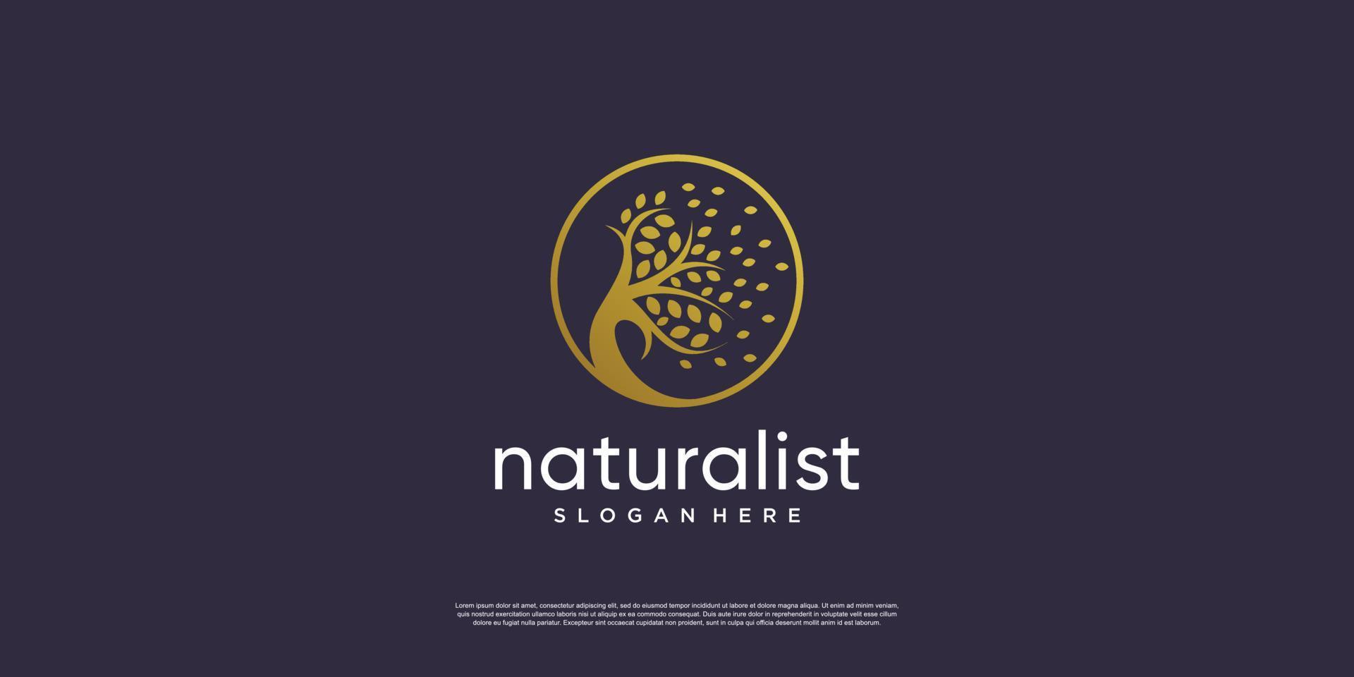 Golden tree logo with creative abstract element style Premium Vector part 4