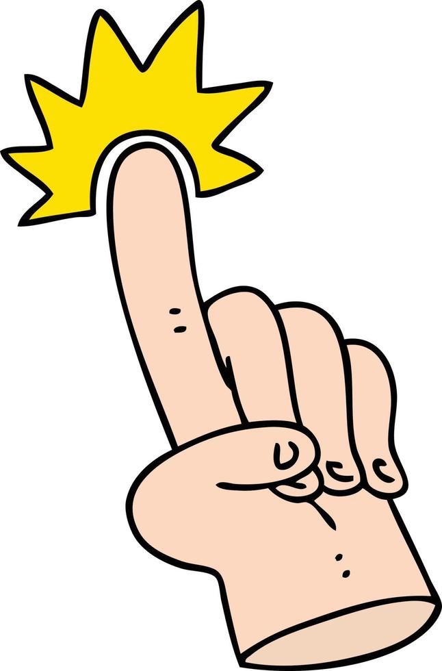 pointing finger quirky hand drawn cartoon vector