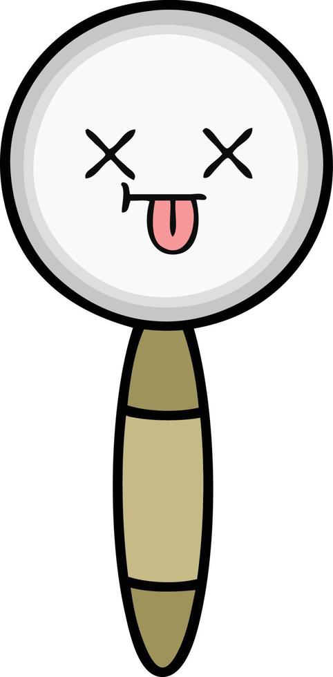 cute cartoon magnifying glass vector
