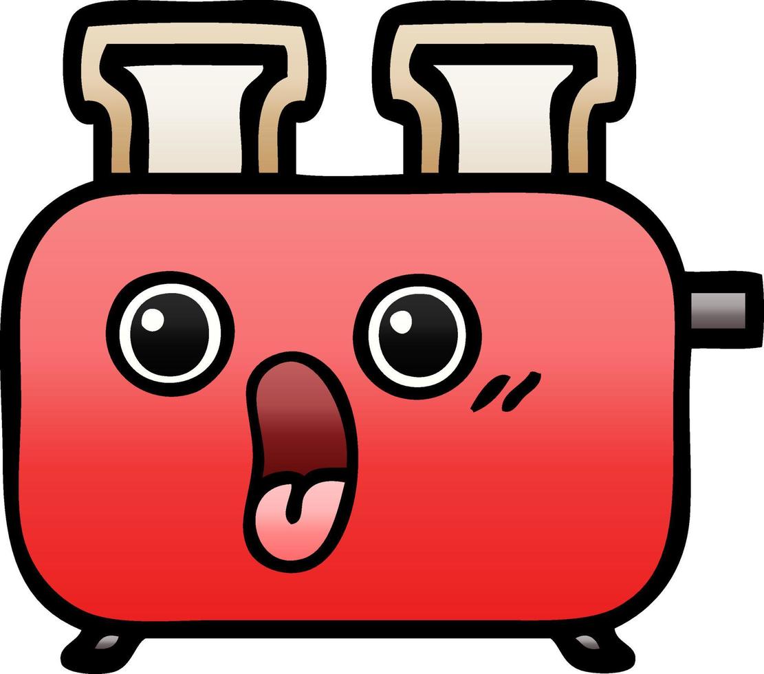 gradient shaded cartoon of a toaster vector