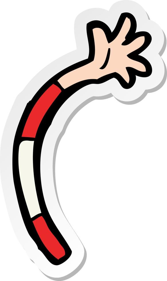 sticker of a cartoon arm vector
