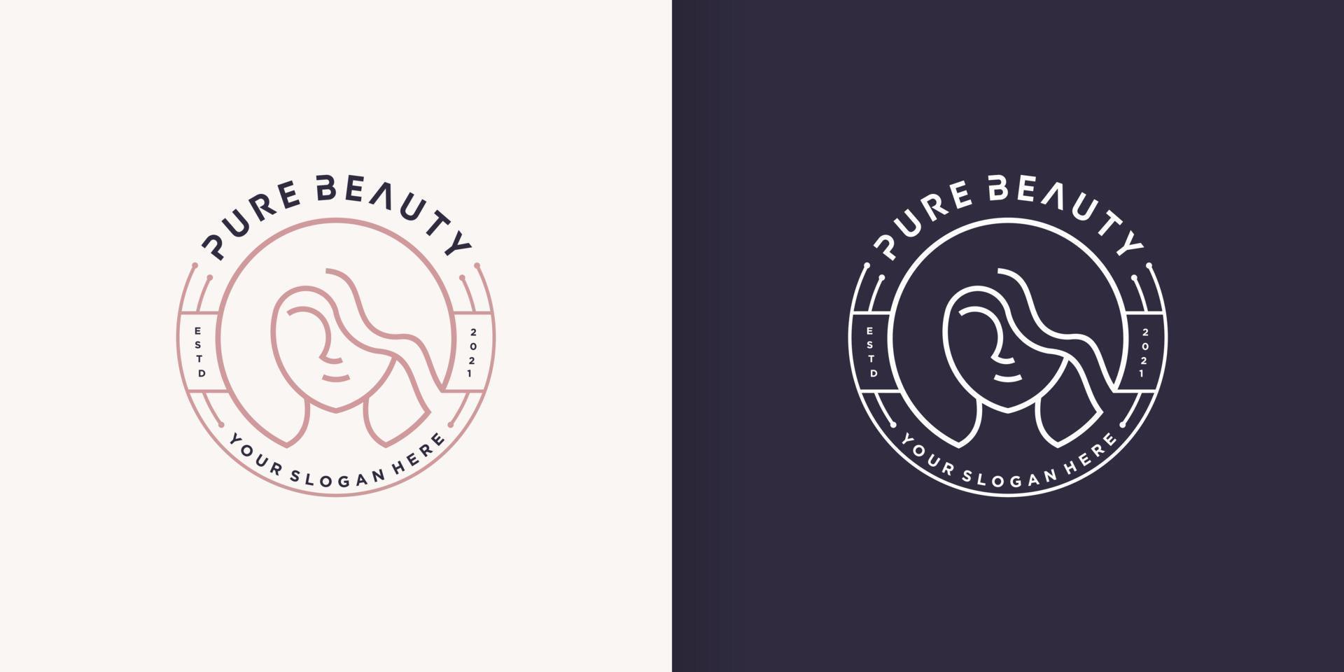 Woman logo abstract with creative line concept Premium Vector part 1