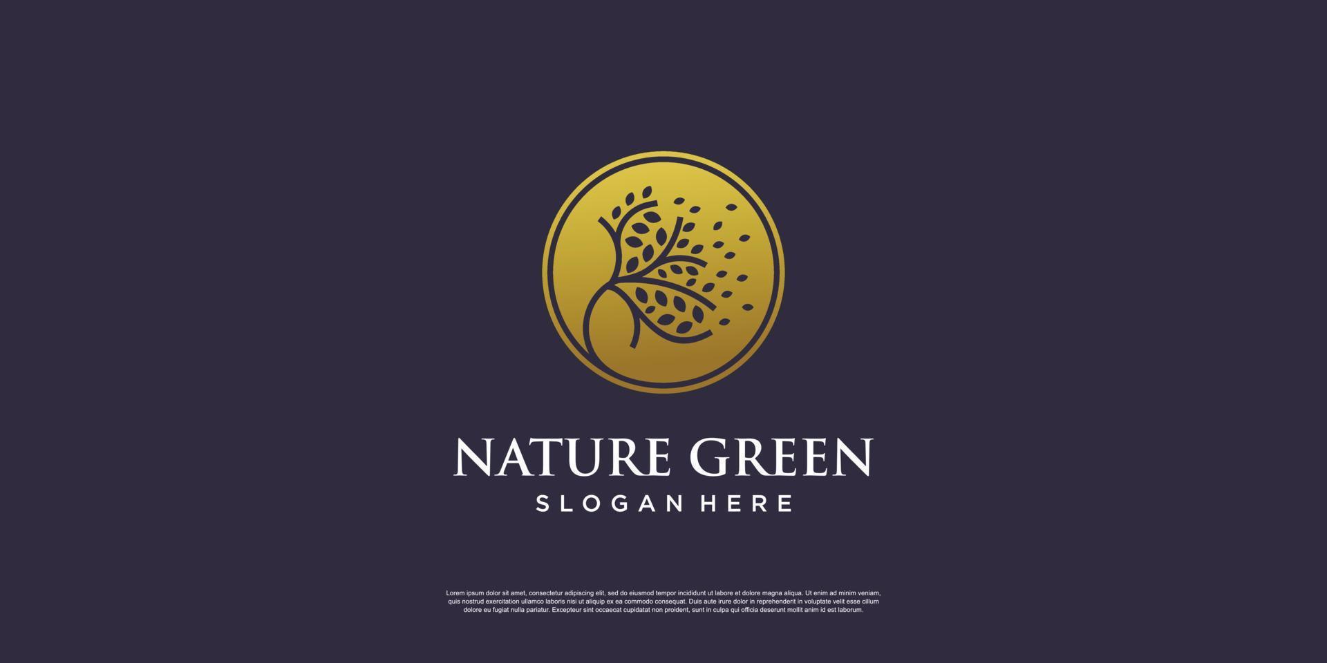 Golden tree logo with creative abstract element style Premium Vector part 7