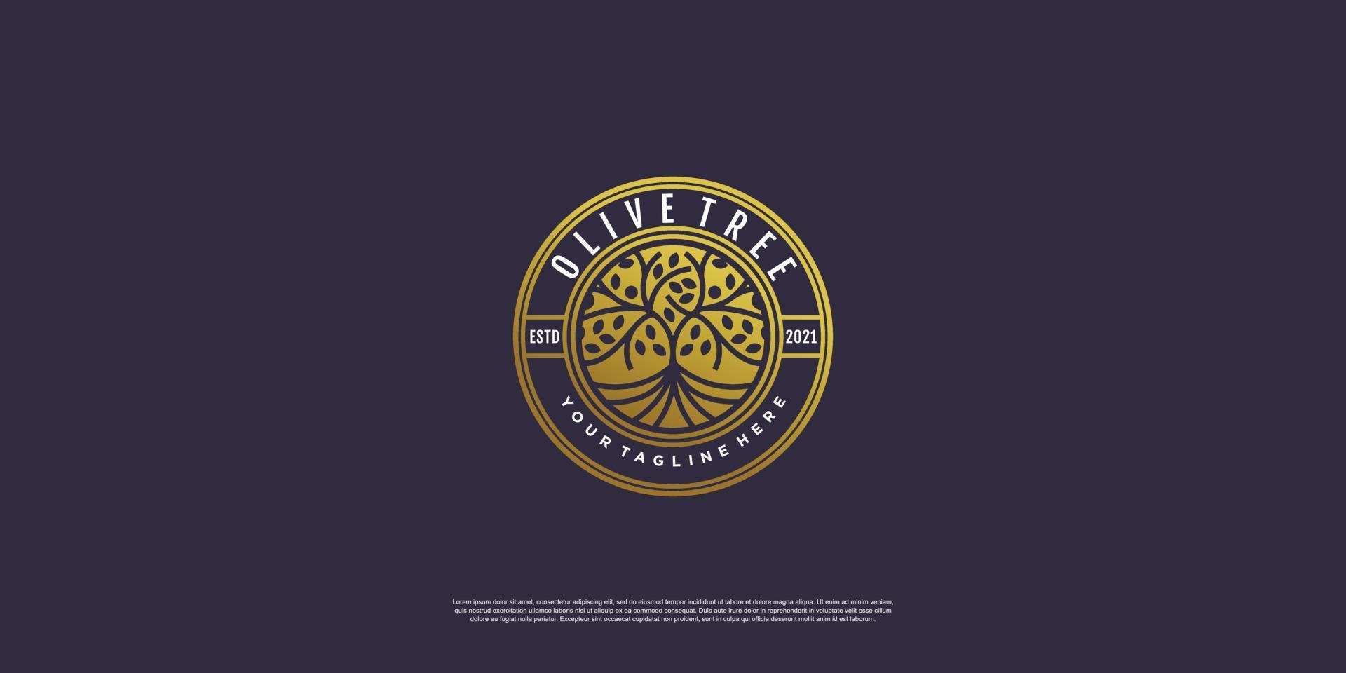 Golden tree logo with creative abstract element style Premium Vector part 1