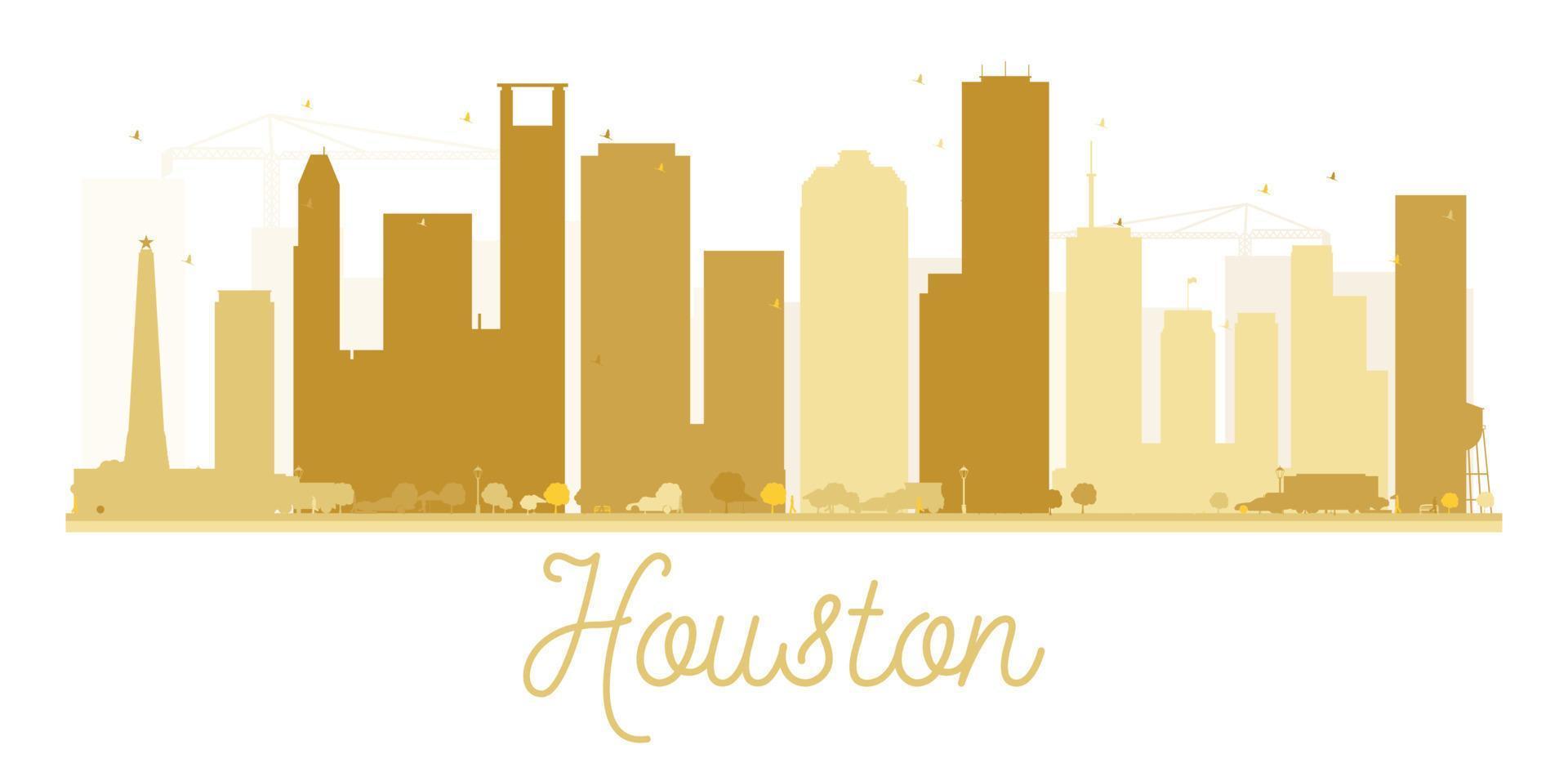 Houston City skyline golden silhouette. vector