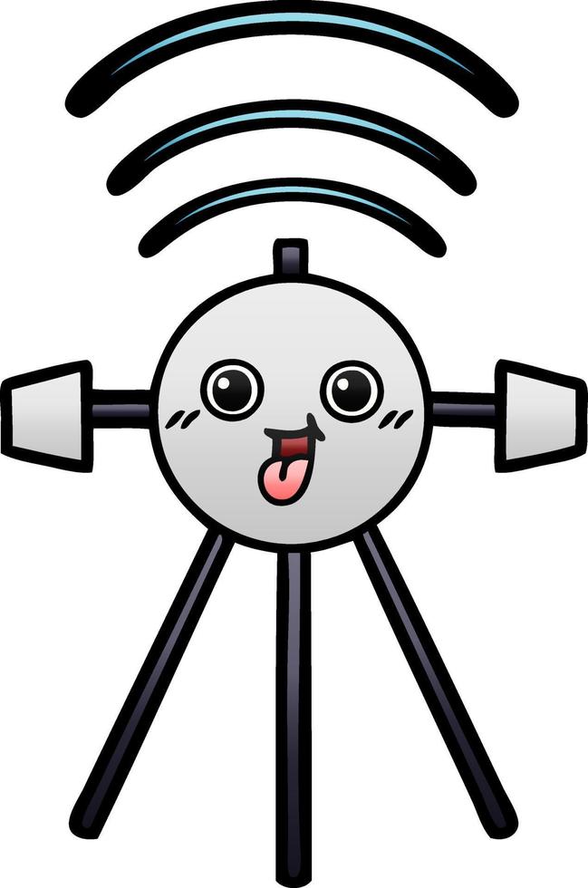 gradient shaded cartoon satellite vector
