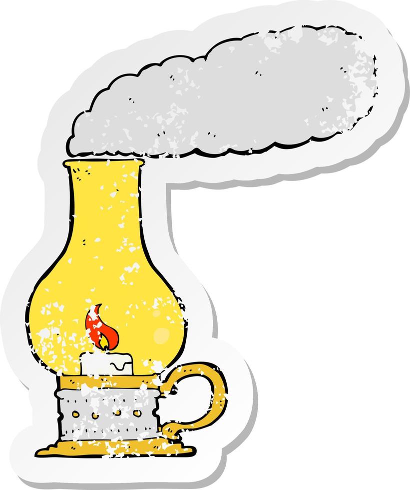 retro distressed sticker of a cartoon lantern vector