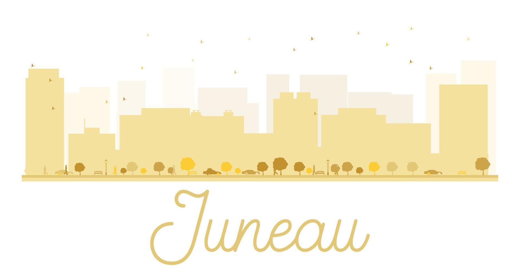 Juneau City skyline golden silhouette. vector