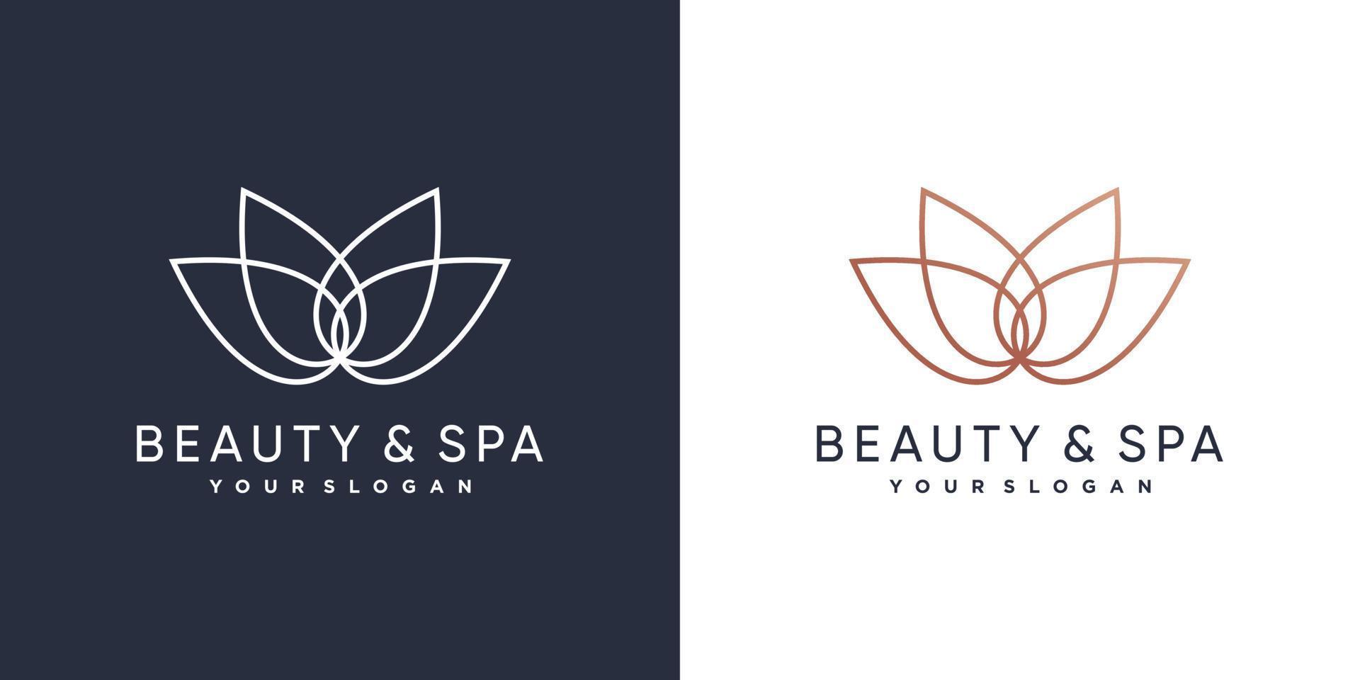 logotipo de belleza y spa con concepto de loto de belleza vector premium parte 6