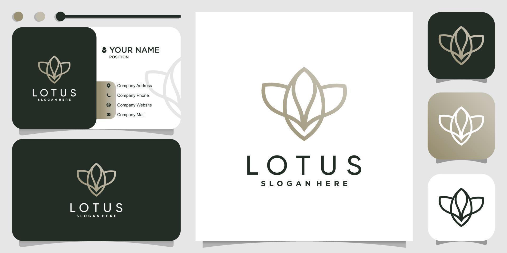 Lotus logo template for beauty and spa company Premium Vector