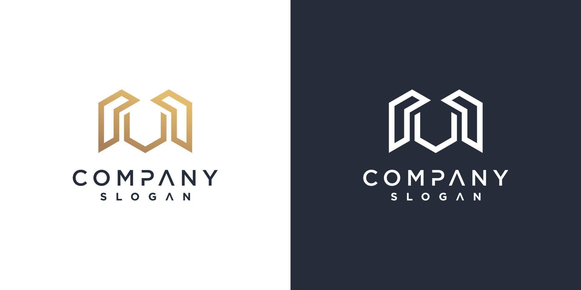 plantilla de logotipo m para negocios con concepto minimalista dorado premium vector parte 4