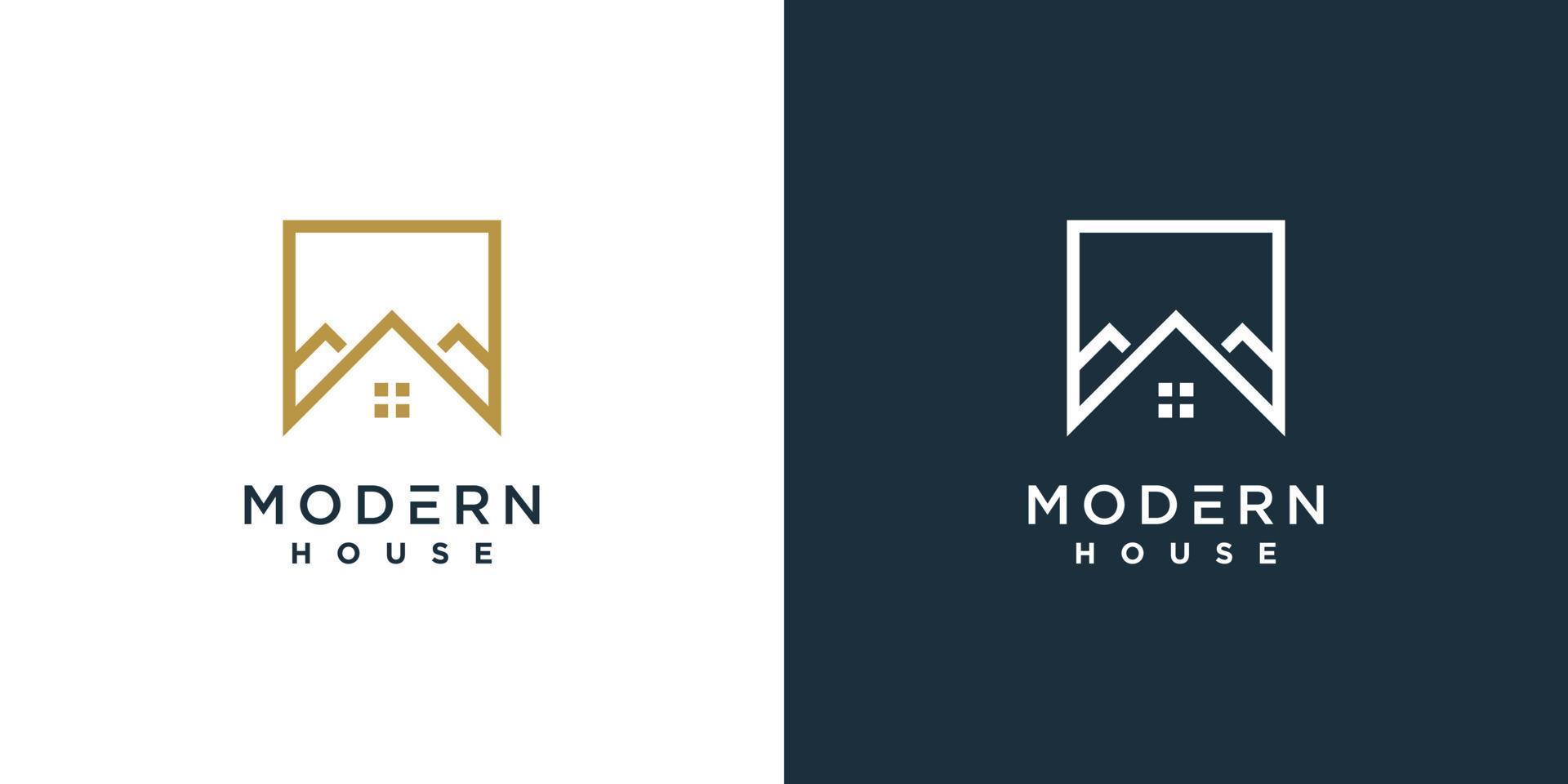 logotipo de la casa moderna concepto de forma única vector premium parte 2