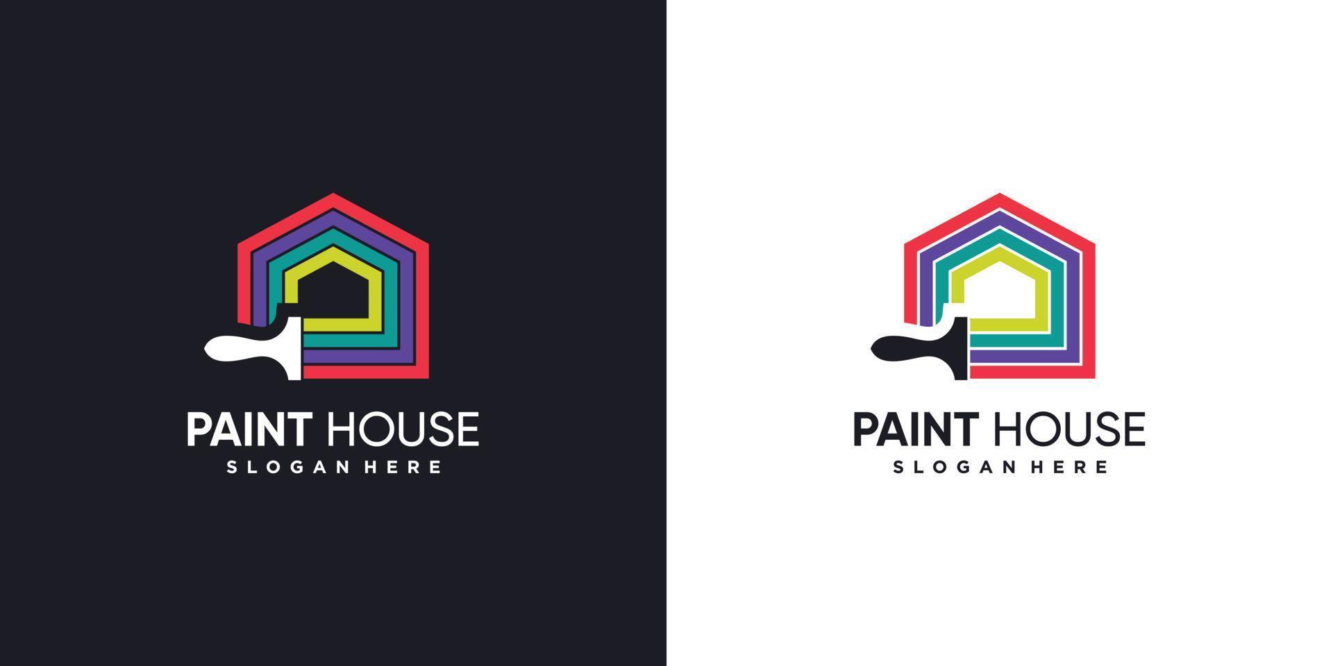 logotipo de pintura con concepto abstracto creativo moderno vector premium parte 1