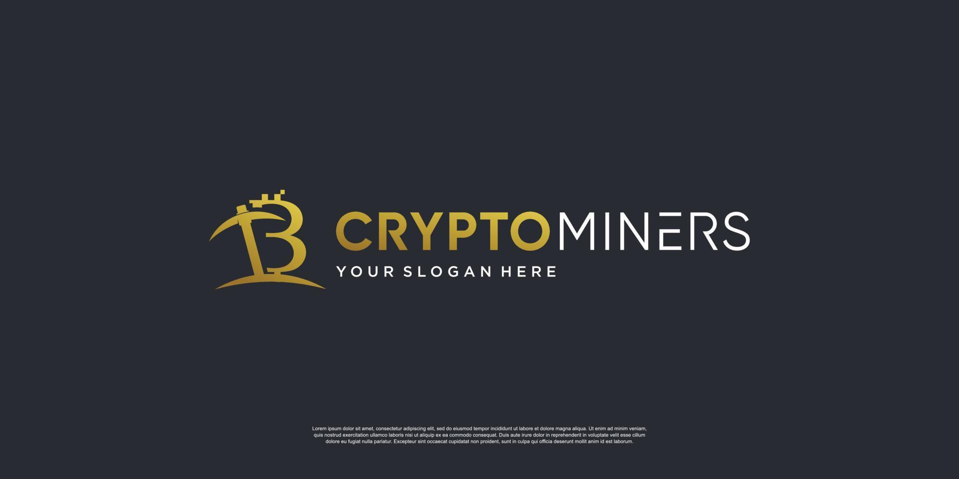 Crypto mining logo with modern creative element Premium Vector part 1