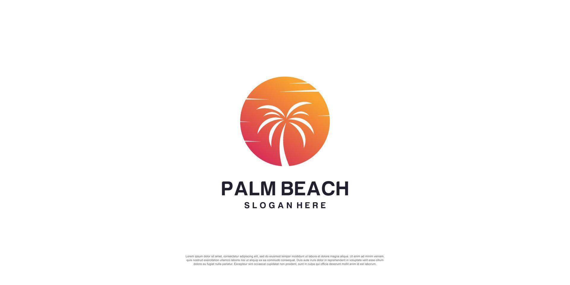 Palm beach logo with creative concept Premium Vector part 2