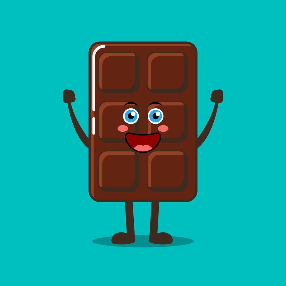 divertido personaje de dibujos animados de chocolate vector