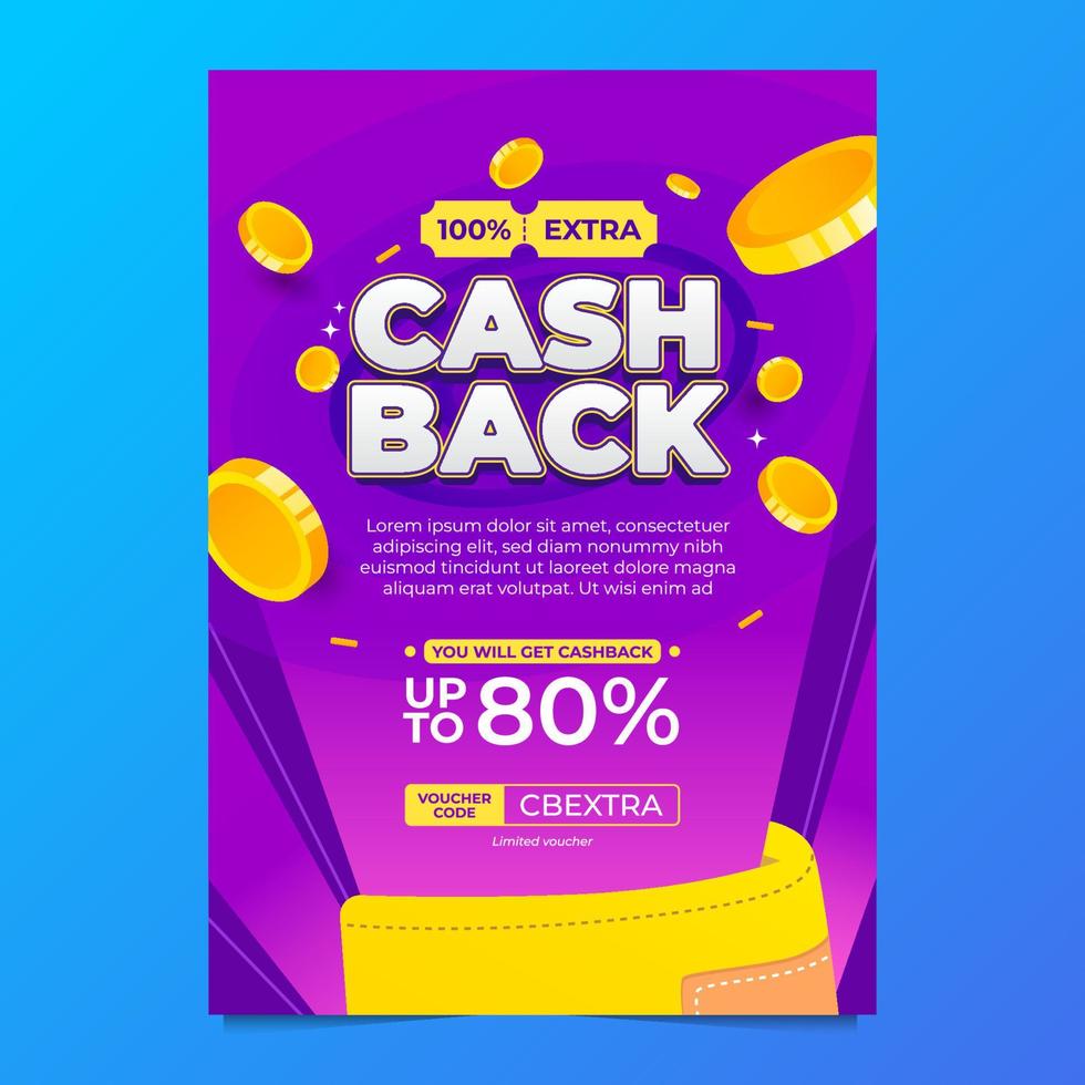 Cashback Poster Template vector