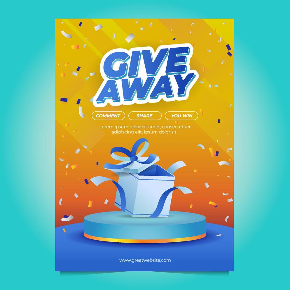 Flat Design Giveaway Poster vector