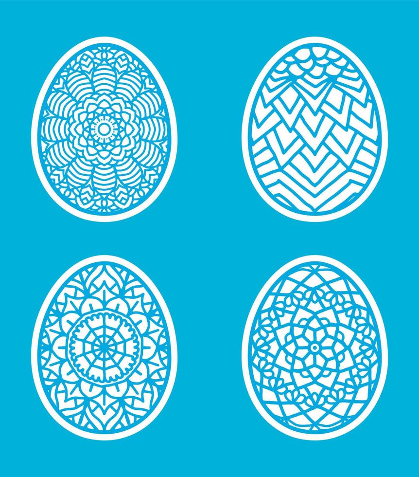 Easter eggs set doodle style.  Happy easter hand drawn. vector