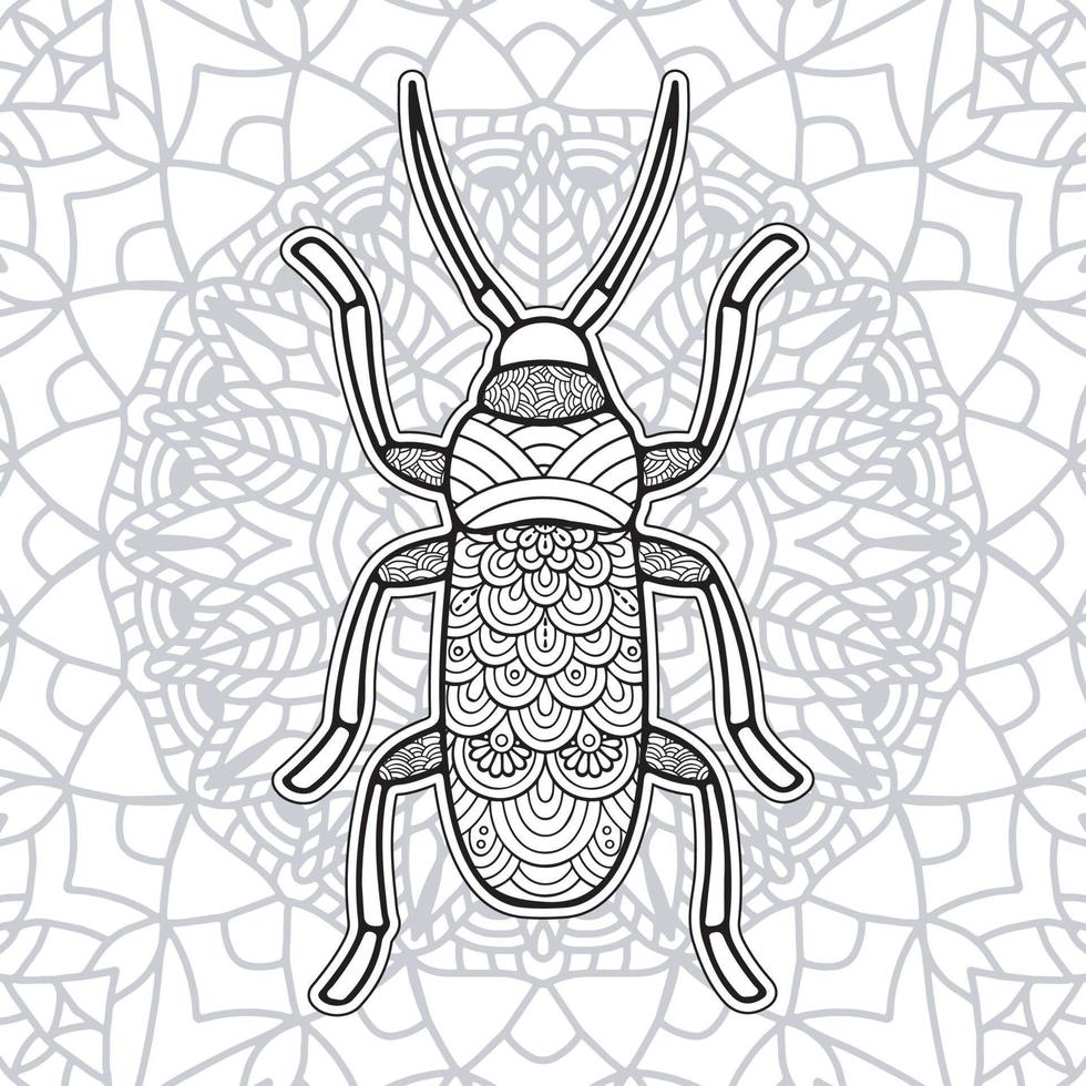 Insect Mandala coloring pages. vector