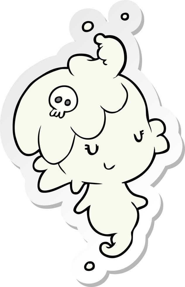 sticker of a cartoon ghost vector