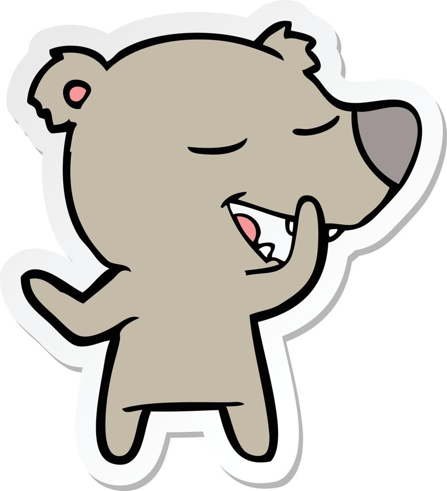 sticker of a cartoon bear vector