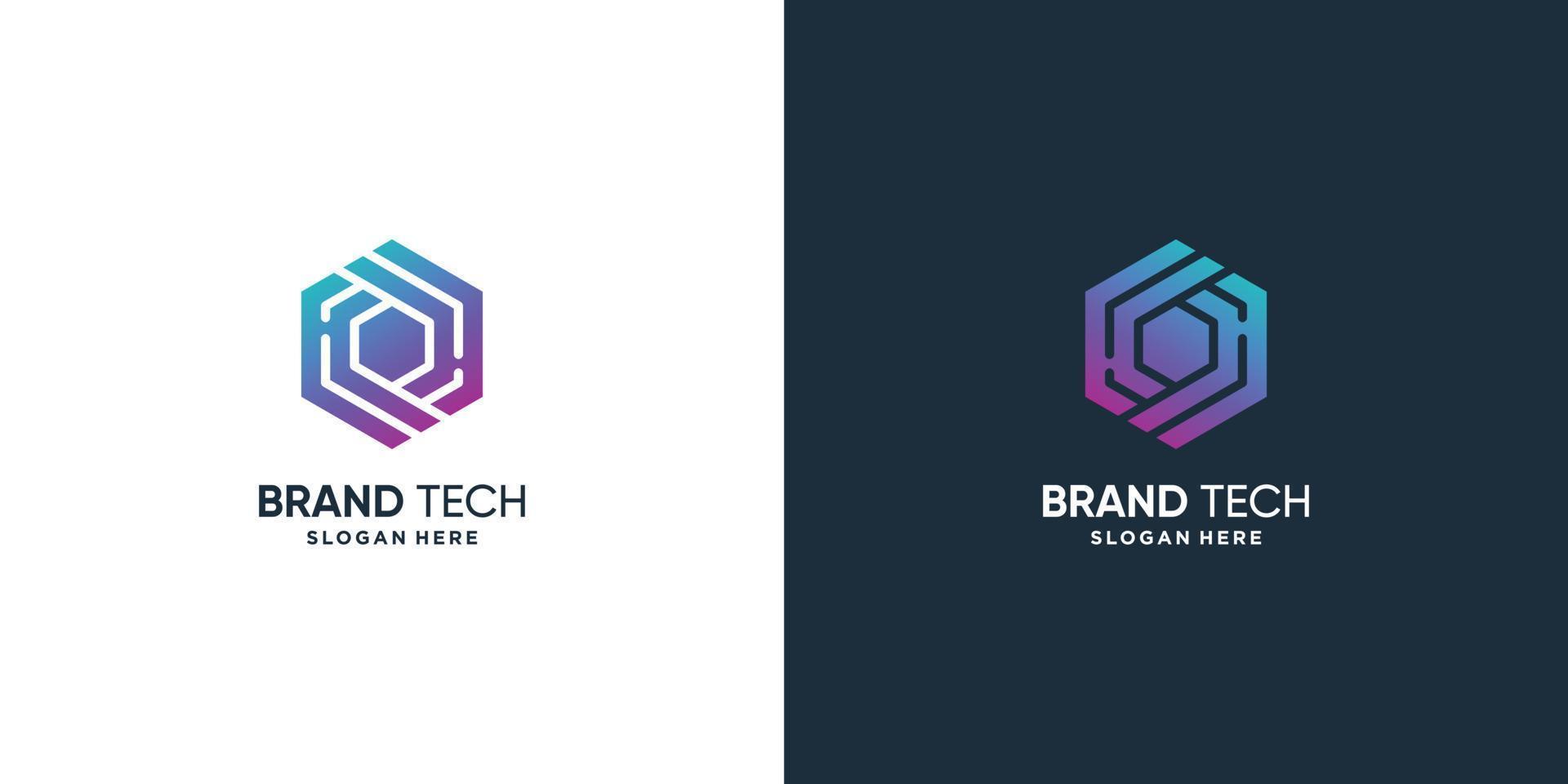 logotipo de tecnología con concepto moderno premium vector parte 1