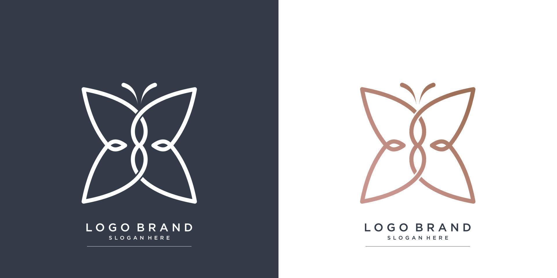 logotipo de belleza con concepto de mariposa premium vector parte 2