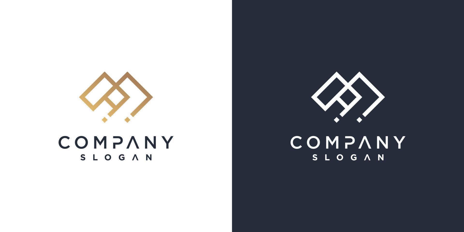 M logo template for business with golden minimalist concept Premium Vector part 1