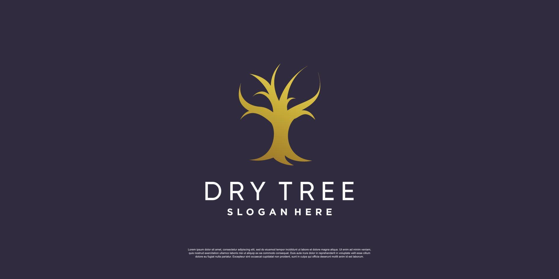 Golden tree logo with creative abstract element style Premium Vector part 6
