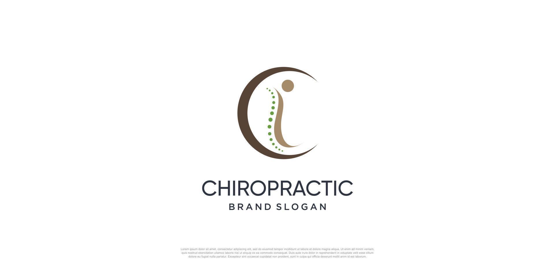 Chiropractic logo with creative unique element Premium Vector part 3