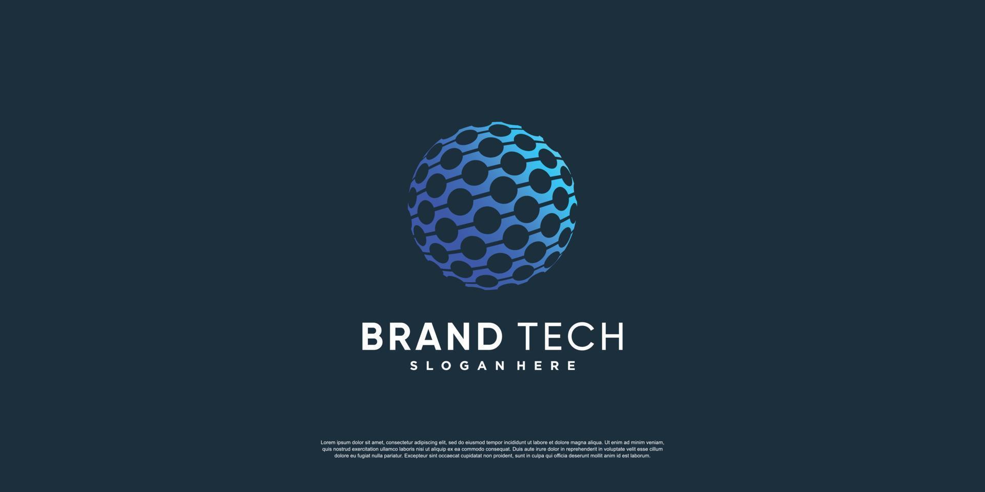 Globe logo with modern technology concept Premium Vector part 3