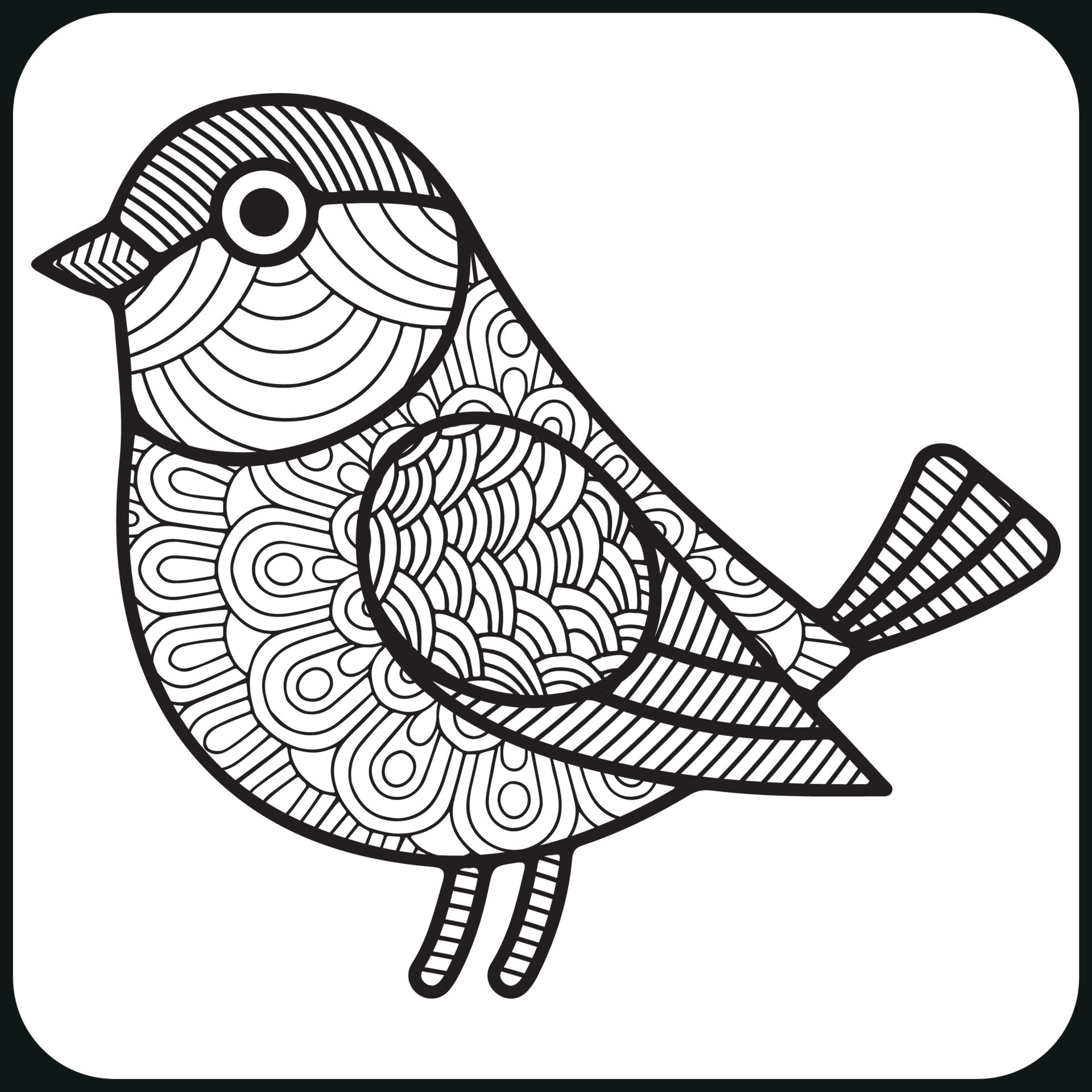 bird mandala coloring page. 8772554 Vector Art at Vecteezy