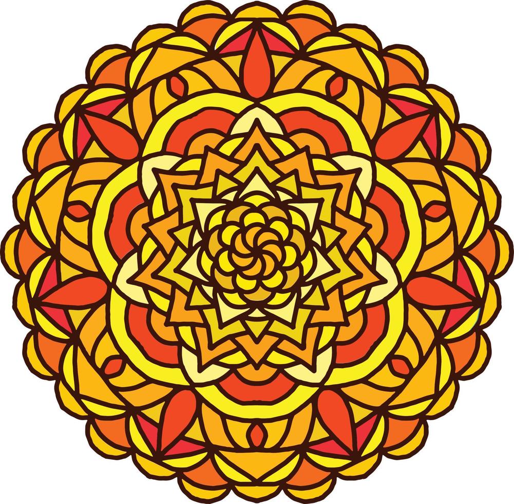 fondo de mandala colorido, adornos redondos decorativos. forma de flor inusual. vector oriental, patrones de terapia antiestrés. elementos de diseño de tejido,