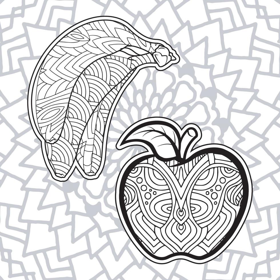 fruit  coloring book page for adults vector