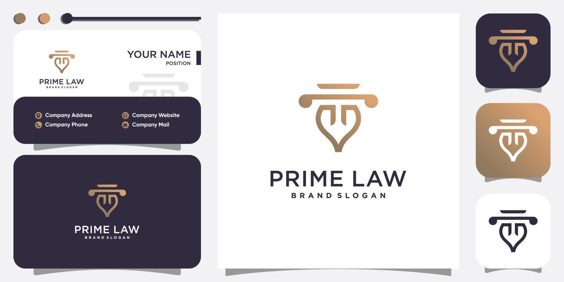Creative law logo template Premium Vector