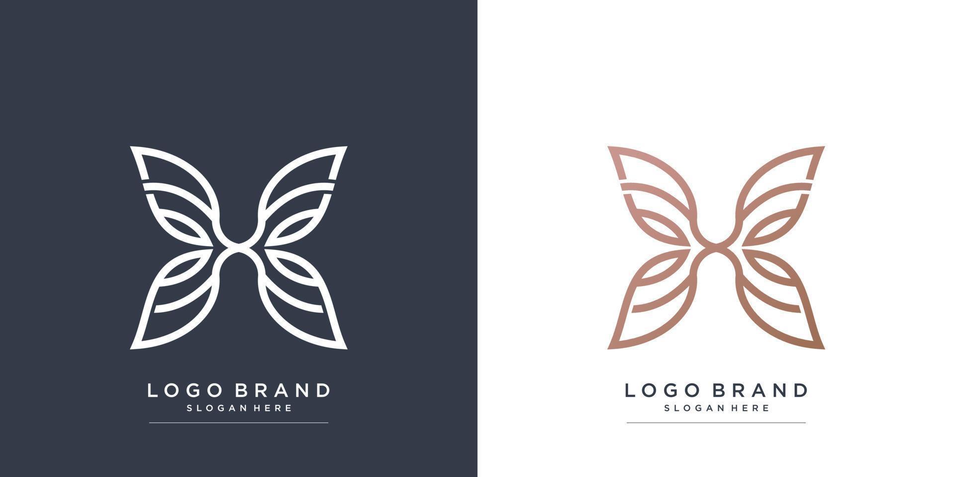 logotipo de belleza con concepto de mariposa premium vector parte 1