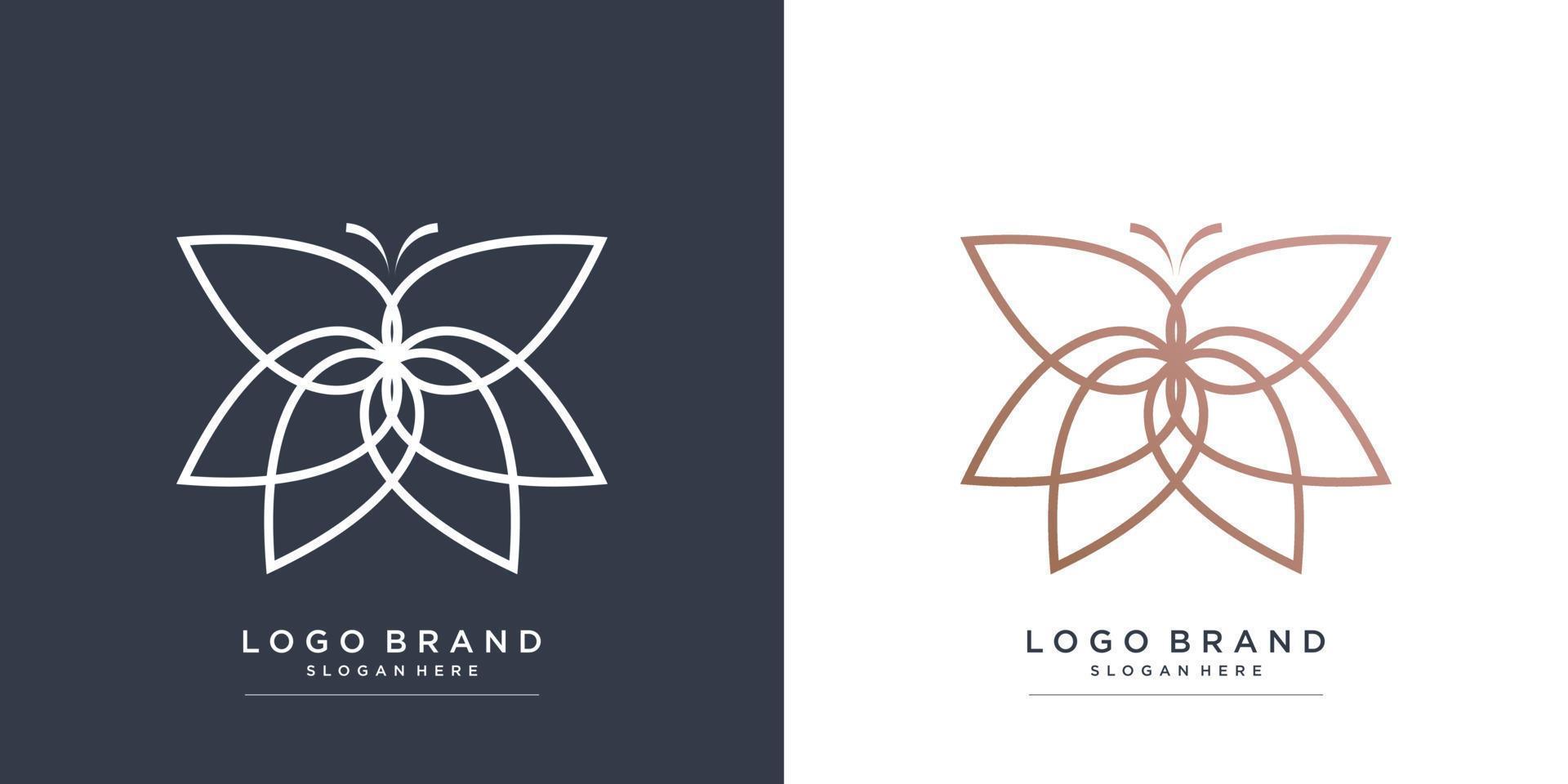 logotipo de belleza con concepto de mariposa premium vector parte 3