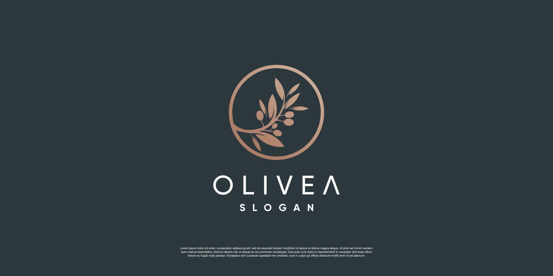 plantilla de logotipo de oliva con estilo de elemento creativo premium vector parte 8