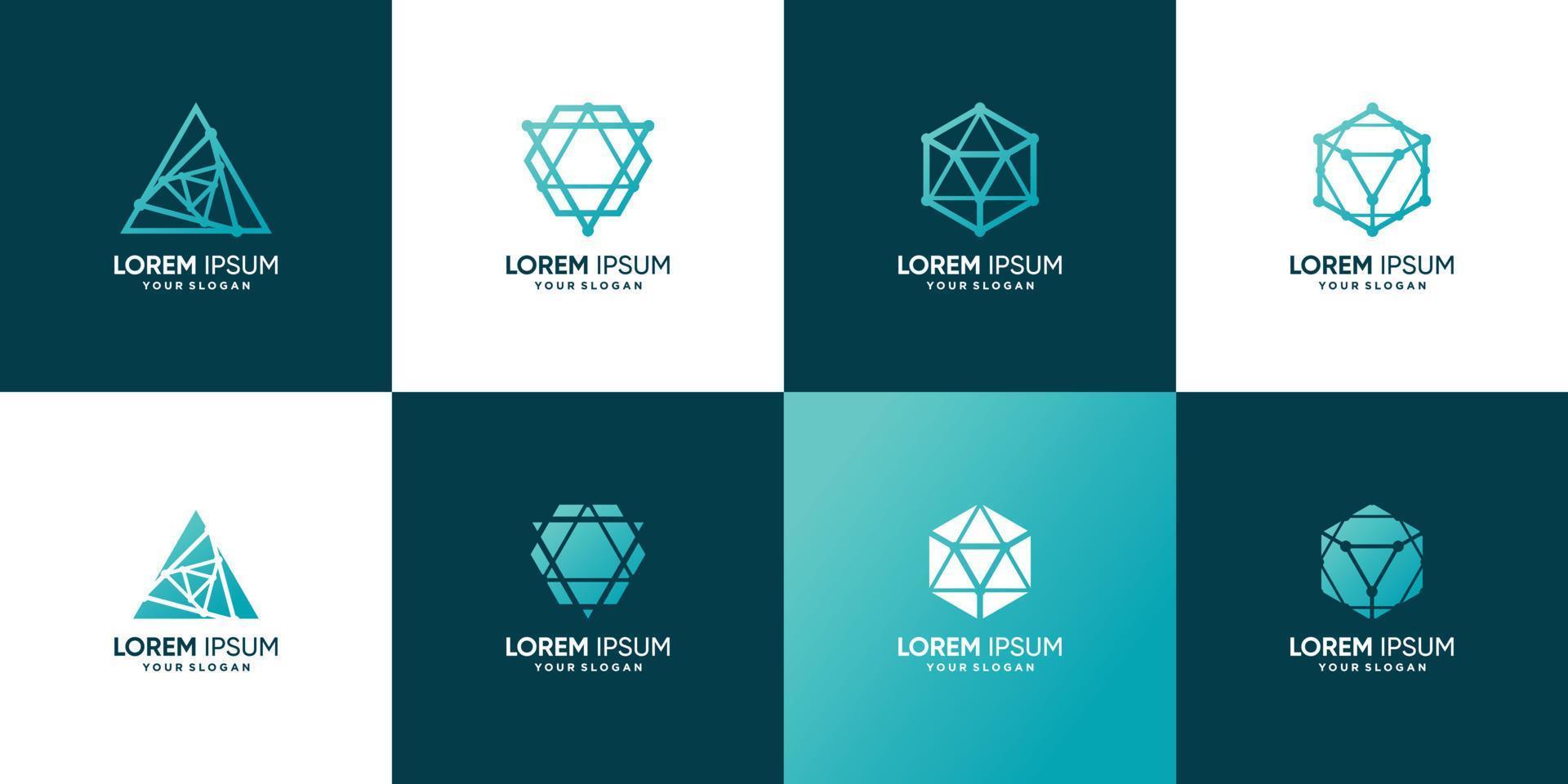 Geometry logo abstract with creative style Premium Vector