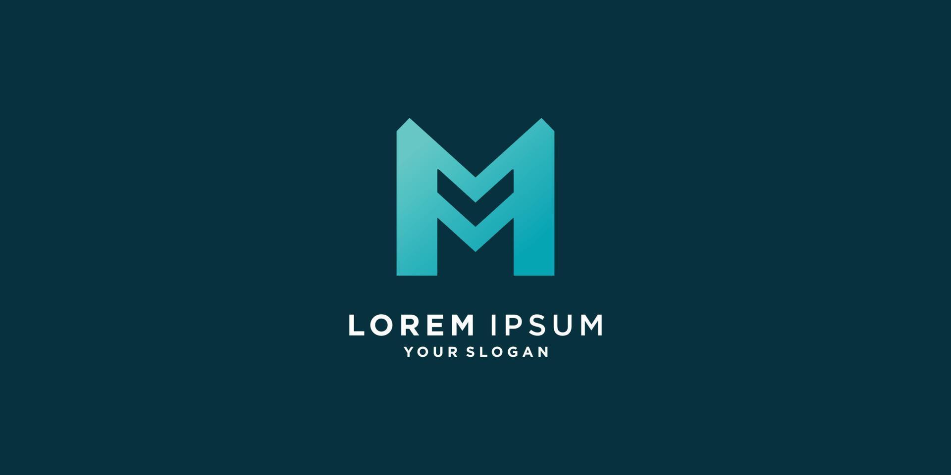 diseño de logotipo m con vector premium de estilo creativo moderno parte 5