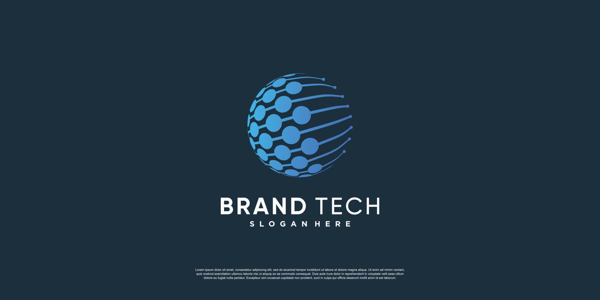 Globe logo with modern technology concept Premium Vector part 1