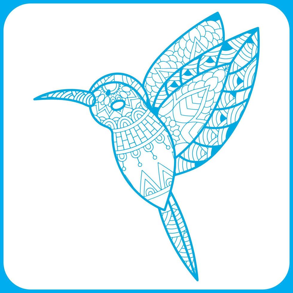 bird mandala coloring page. vector