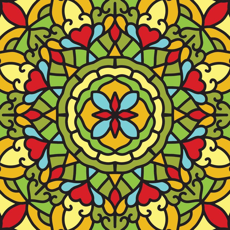 fondo de mandala colorido, adornos redondos decorativos. forma de flor inusual. vector oriental, patrones de terapia antiestrés. elementos de diseño de tejido,